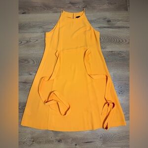 Ann Taylor Halter Orange midi dress size 12